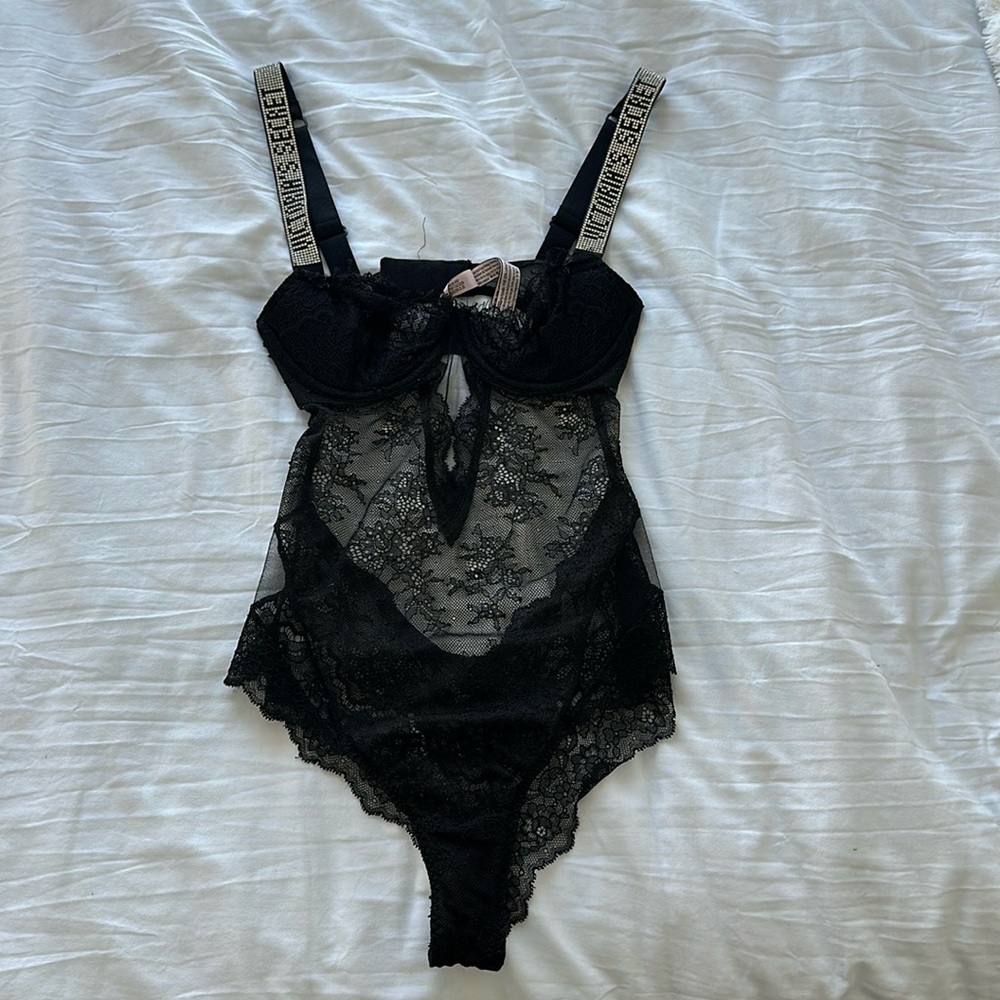 Victoria Secret Black Lace Bodysuit
